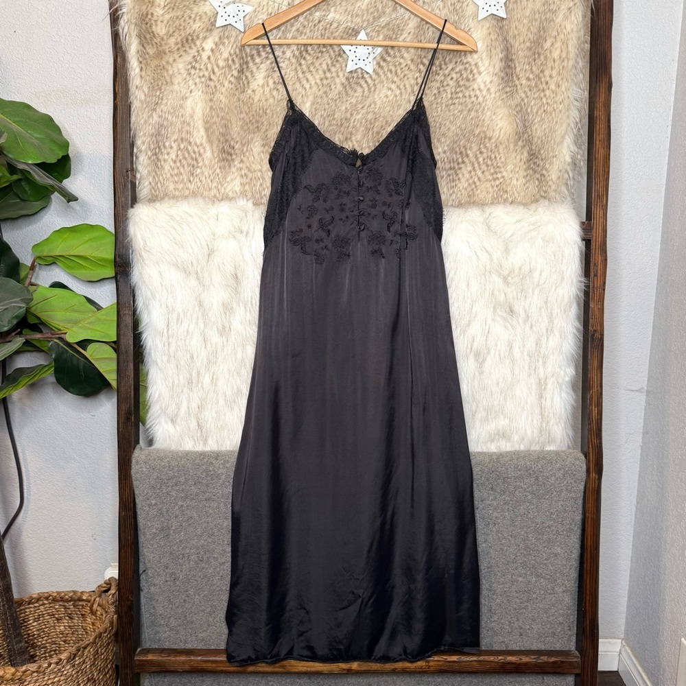 Mariacher Black Lace Slip Dress